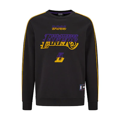 HUGO BOSS SS23 Black Crewneck Sweatshirt with Letter Print Design 50477351-002
