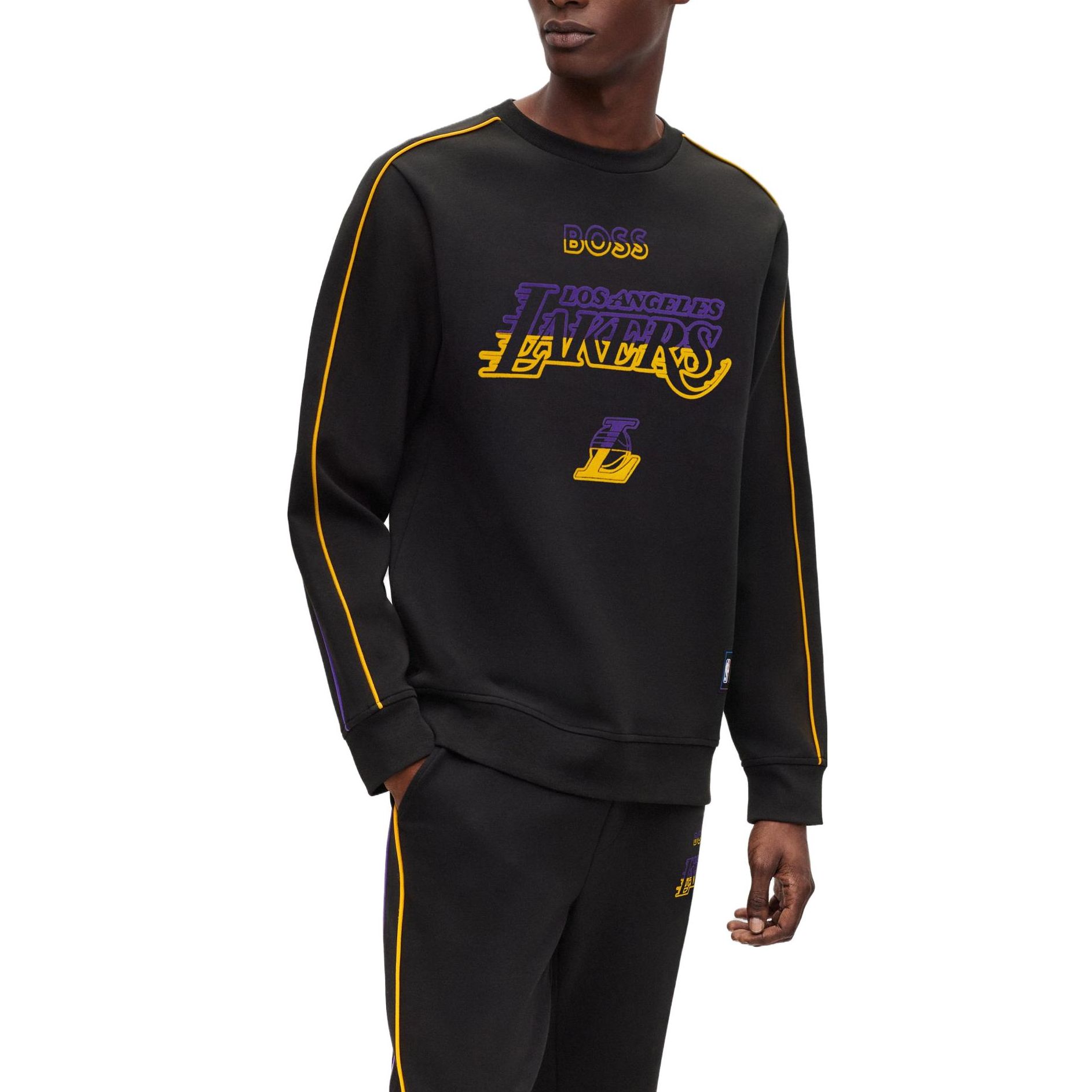 HUGO BOSS SS23 Black Crewneck Sweatshirt with Letter Print Design 50477351-002 圖 3