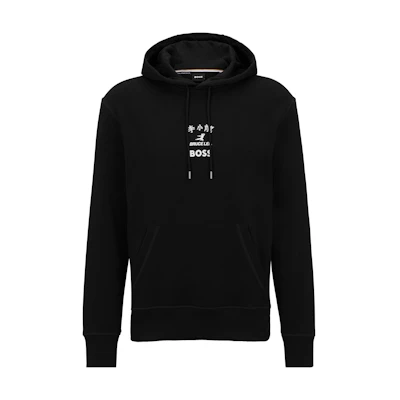 HUGO BOSS SS23 Black Graphic Print Unisex Long Sleeve Sweatshirt Casual 50501272-001