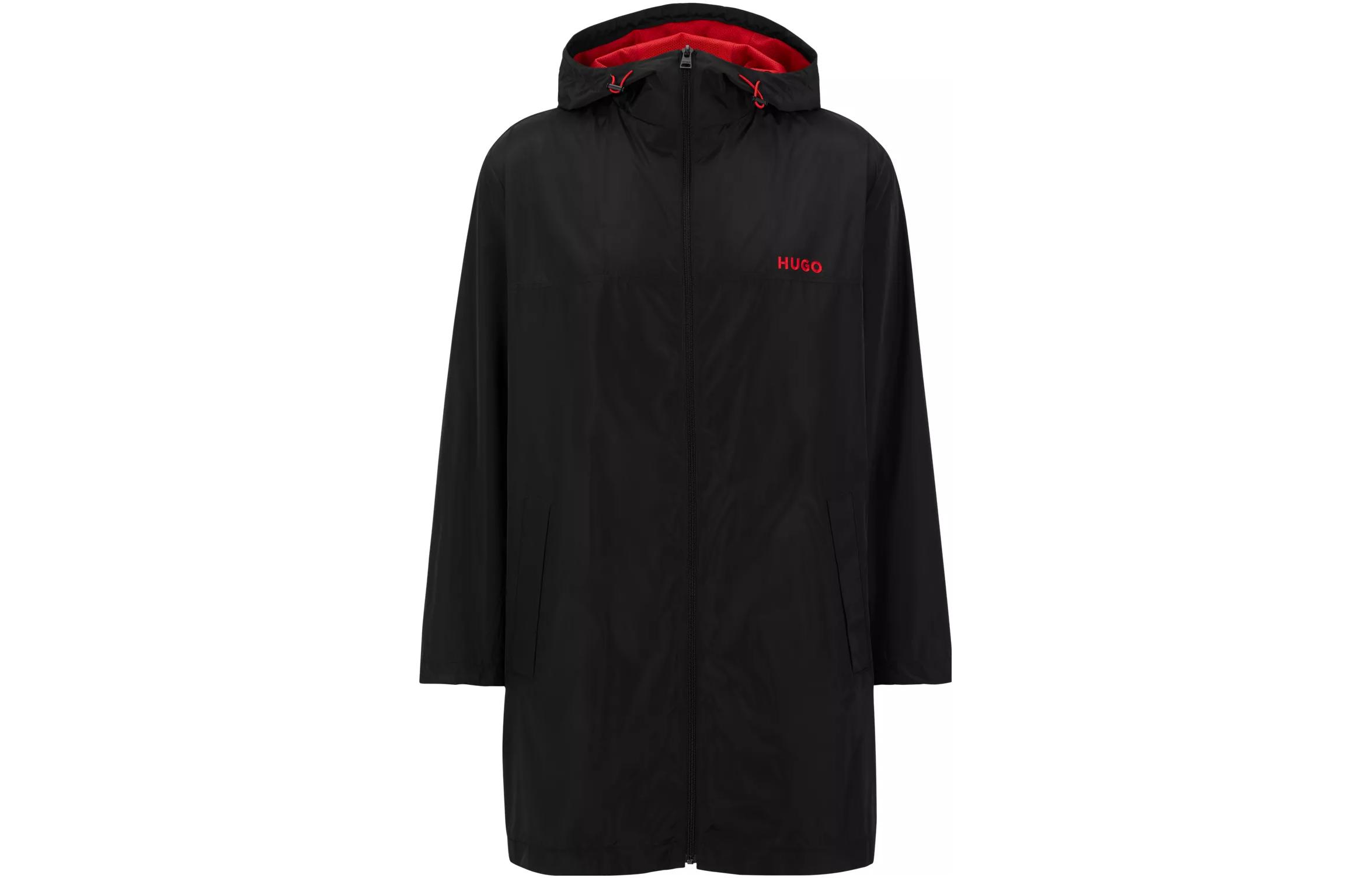 HUGO BOSS SS23 Black Hooded Jacket with Letter Print 50485330-001