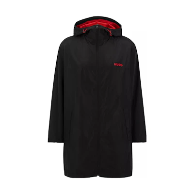 HUGO BOSS SS23 Black Hooded Jacket with Letter Print 50485330-001