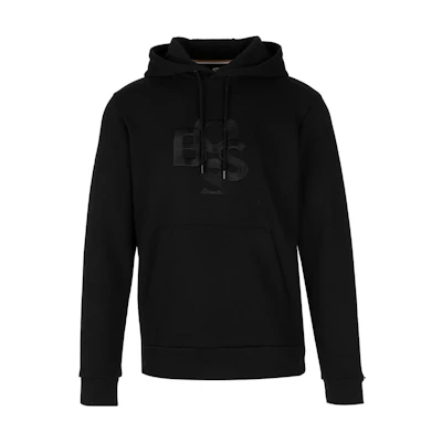 HUGO BOSS SS23 Black Hoodie with Embroidered Logo & Drawstring 50476769-003