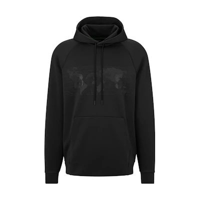 HUGO BOSS SS23 Black Hoodie with Front Logo Print 50485498-001