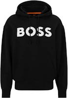 HUGO BOSS SS23 Black Hoodie with Solid Logo Print 50487134-001 HUGO BOSS SS23 Black Hoodie with Solid Logo Print 50487134-001