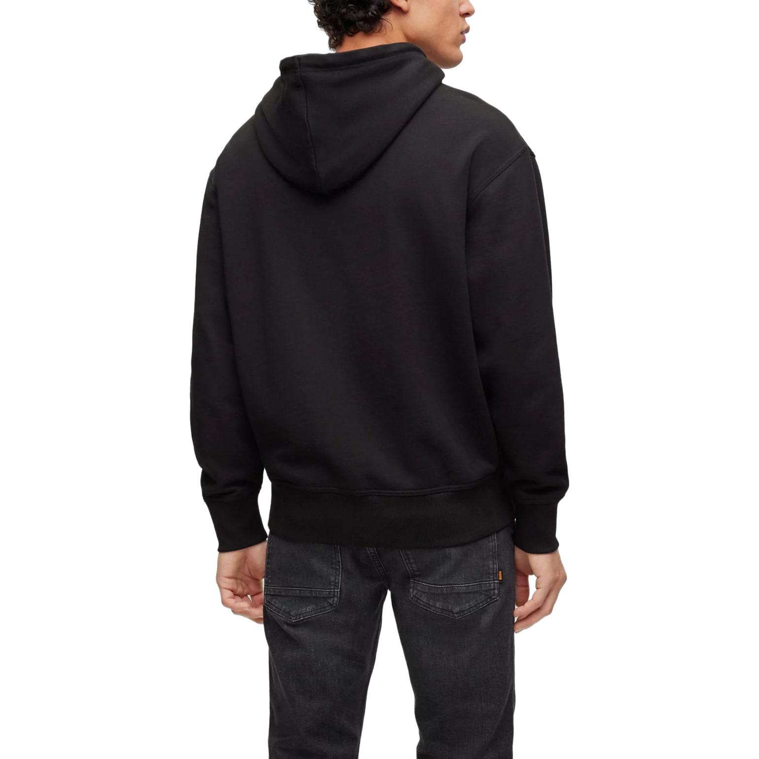 Purchase HUGO BOSS SS23 Hoodie Hitam dengan Cetakan Logo Solid 50487134-001