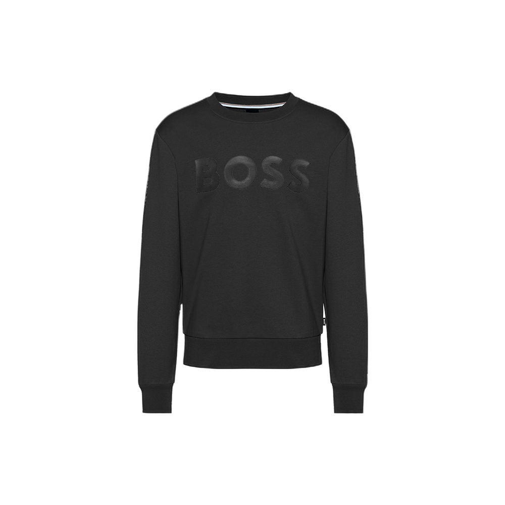 HUGO BOSS SS23 Black Pullover Crewneck Sweatshirt with Letter Print 50496642-002