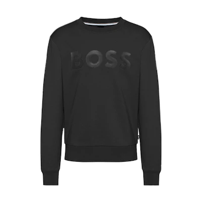 HUGO BOSS SS23 Black Pullover Crewneck Sweatshirt with Letter Print 50496642-002