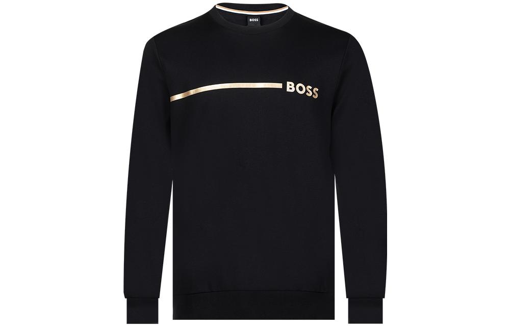 HUGO BOSS SS23 Black Pullover Sweatshirt with Logo Design 50485948-001