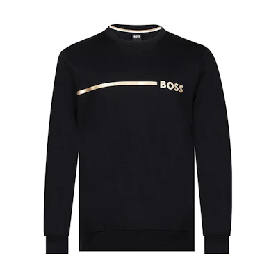 HUGO BOSS SS23 Black Pullover Sweatshirt with Logo Design 50485948-001