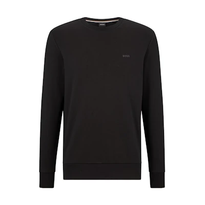 HUGO BOSS SS23 Black Rubber Logo Print Pullover Sweatshirt Long Sleeve 50471981-001