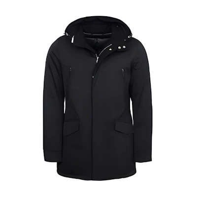 HUGO BOSS SS23 Black Solid Color Hooded Jacket 50320218-001