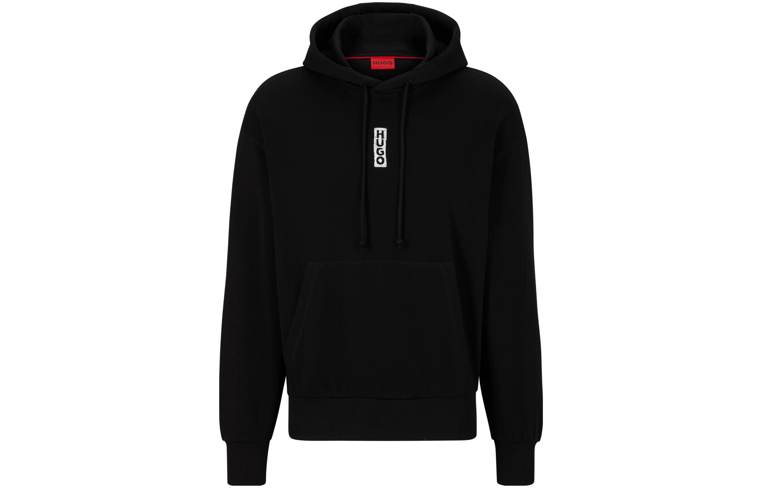 HUGO BOSS SS23 Black Solid Color Hoodie Pullover 50494180-001