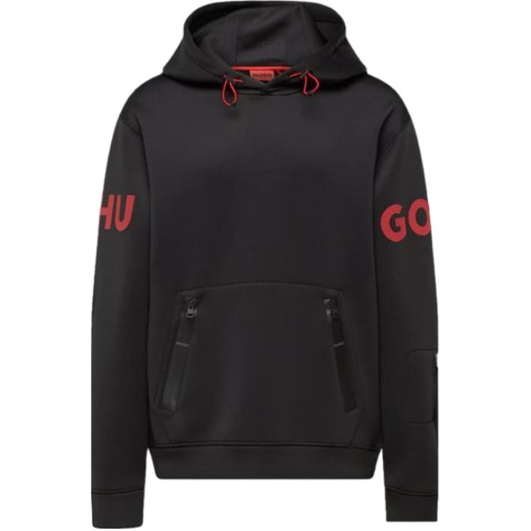 HUGO BOSS SS23 Black Solid Color Letter Print Sweatshirt 50486576001