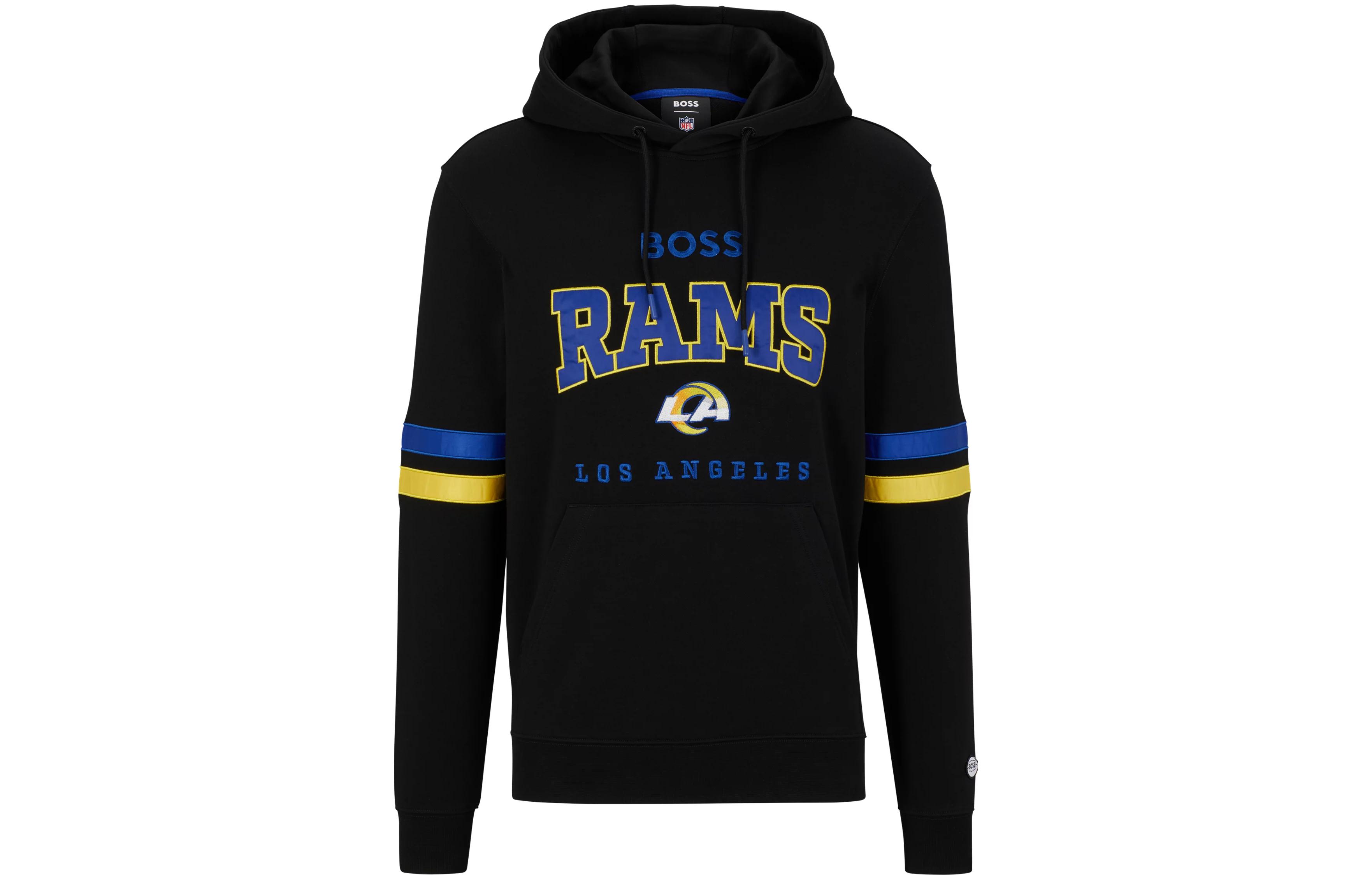 HUGO BOSS SS23 Black Solid Letter Print Hoodie 50497505-003