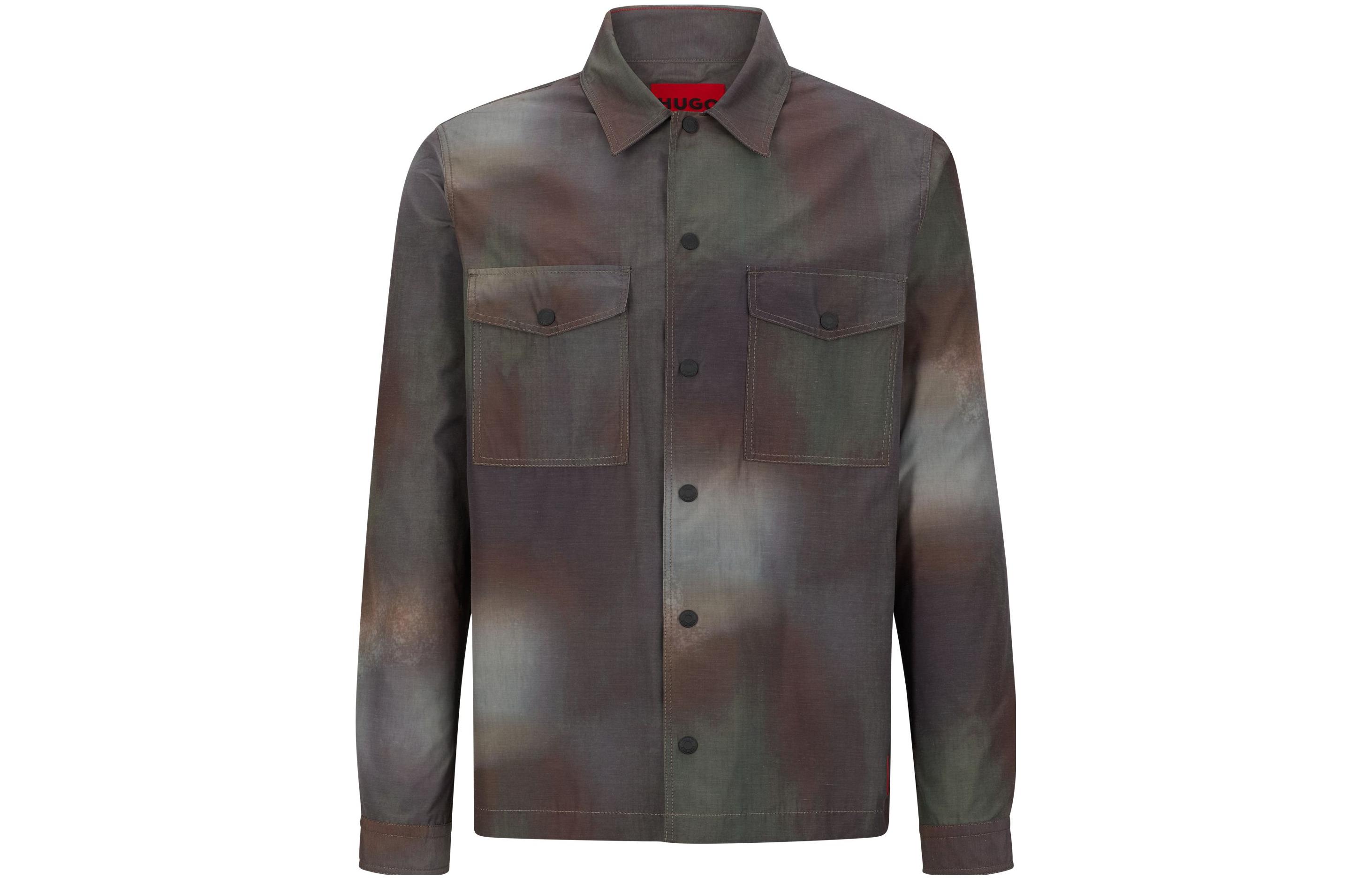 HUGO BOSS SS23 Bleached Camo Print Shirt Jacket Men’s Grey 50490681-960