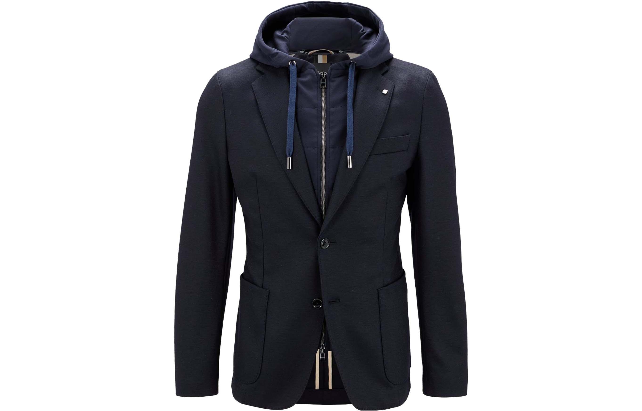HUGO BOSS SS23 Blue Drawstring Hooded Jacket Two-Piece Set 50479369-404