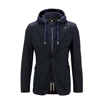 HUGO BOSS SS23 Blue Drawstring Hooded Jacket Two-Piece Set 50479369-404