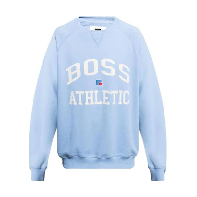 HUGO BOSS SS23 Blue Logo Print Hoodie Long Sleeve Sweatshirt 50455995-492