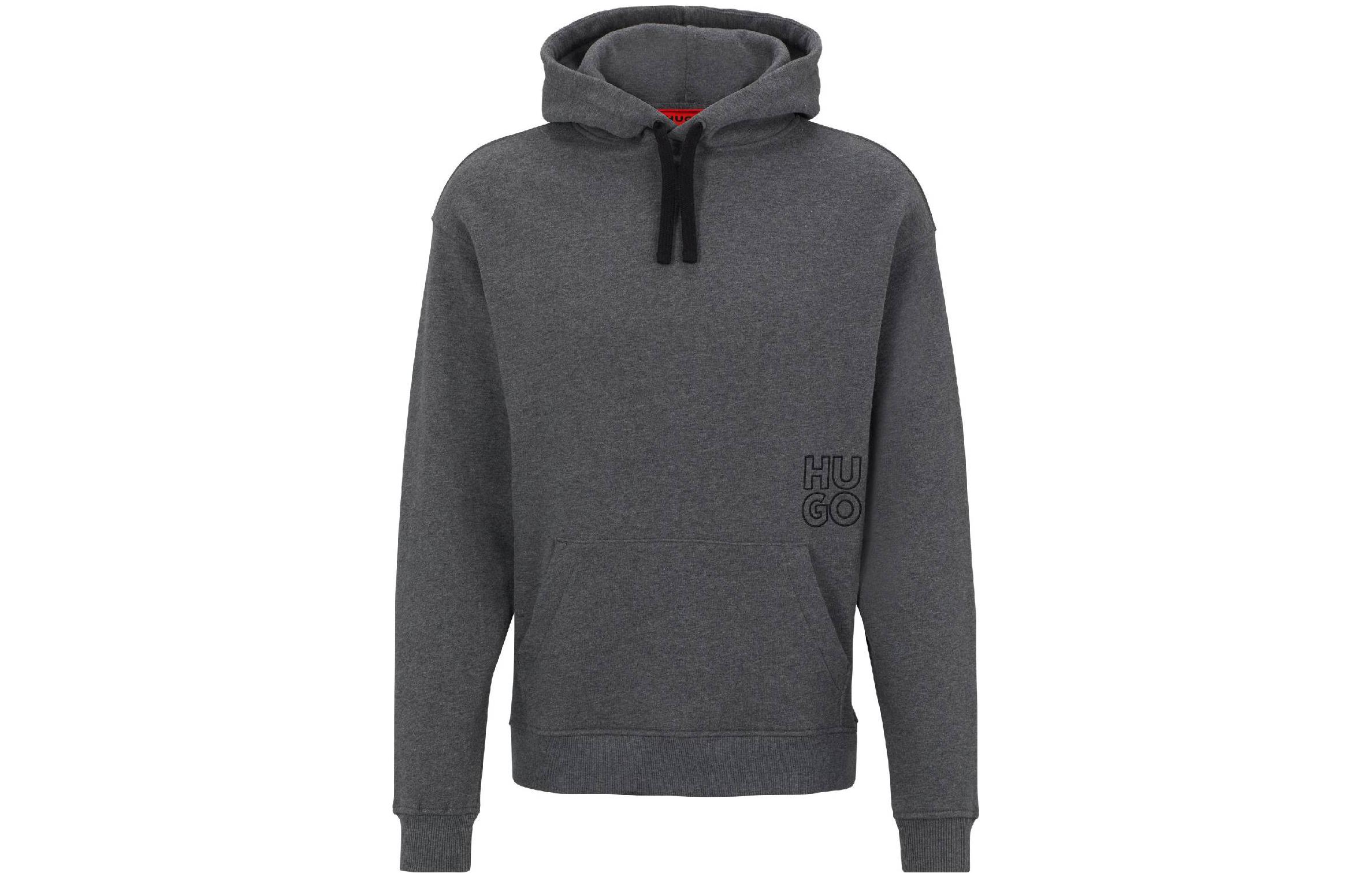 HUGO BOSS SS23 Color Letter Embroidered Pullover Hoodie - Gray 50482847-038
