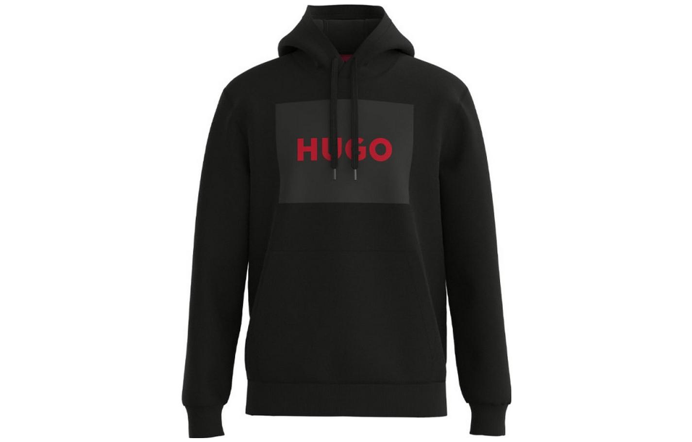 HUGO BOSS SS23 Colorblock Logo Hoodie - Dark Black 50473168-007