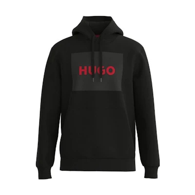 HUGO BOSS SS23 Colorblock Logo Hoodie - Dark Black 50473168-007