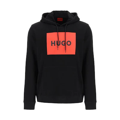 HUGO BOSS SS23 Colorblock Logo Print Hoodie - Black 50473168-001