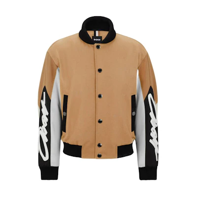 HUGO BOSS SS23 Colorblock Logo Tape Jacket Men’s Light Brown 50488183-260