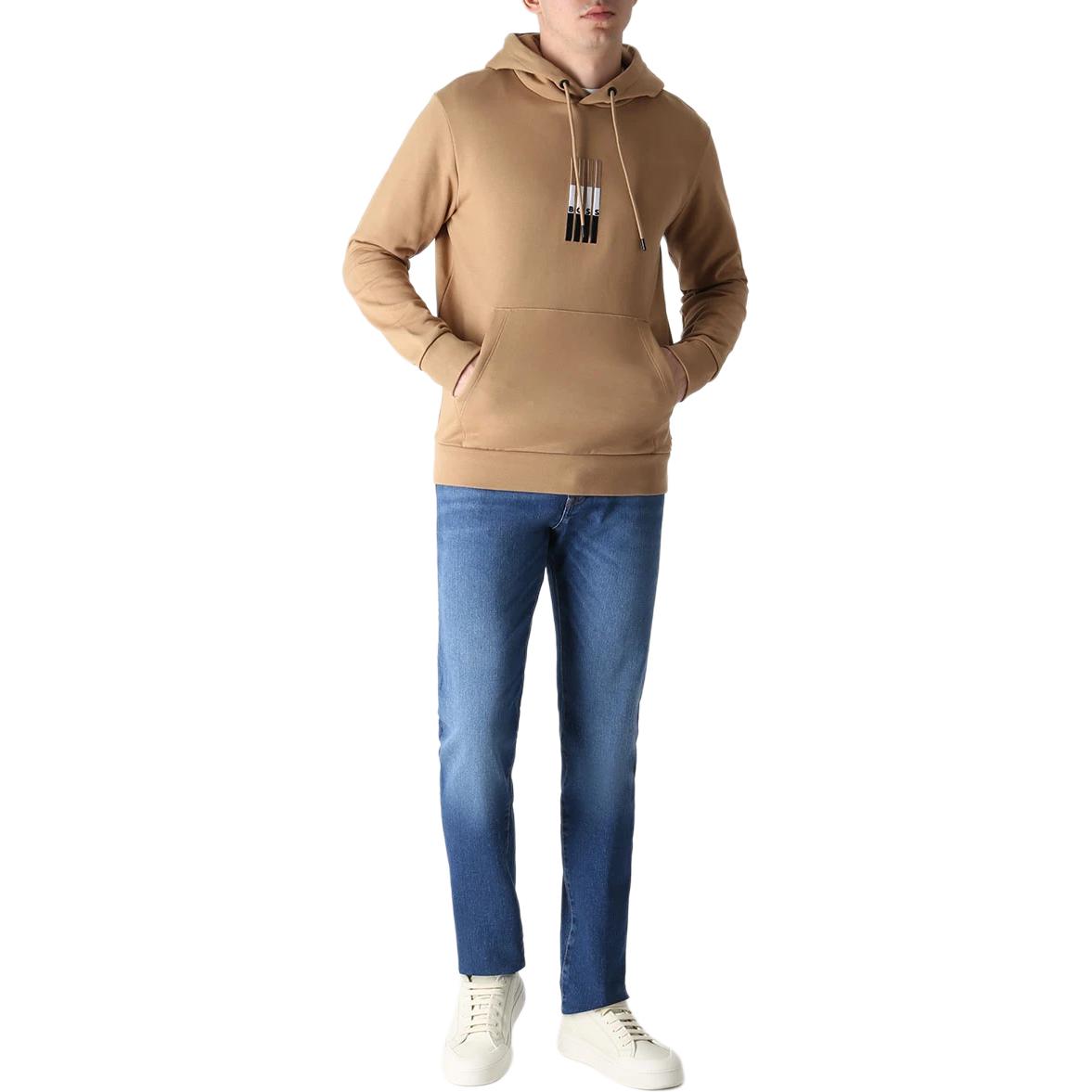 HUGO BOSS SS23 Colorblock Striped Embroidered Sweatshirt Tan 50481751-260 圖 4