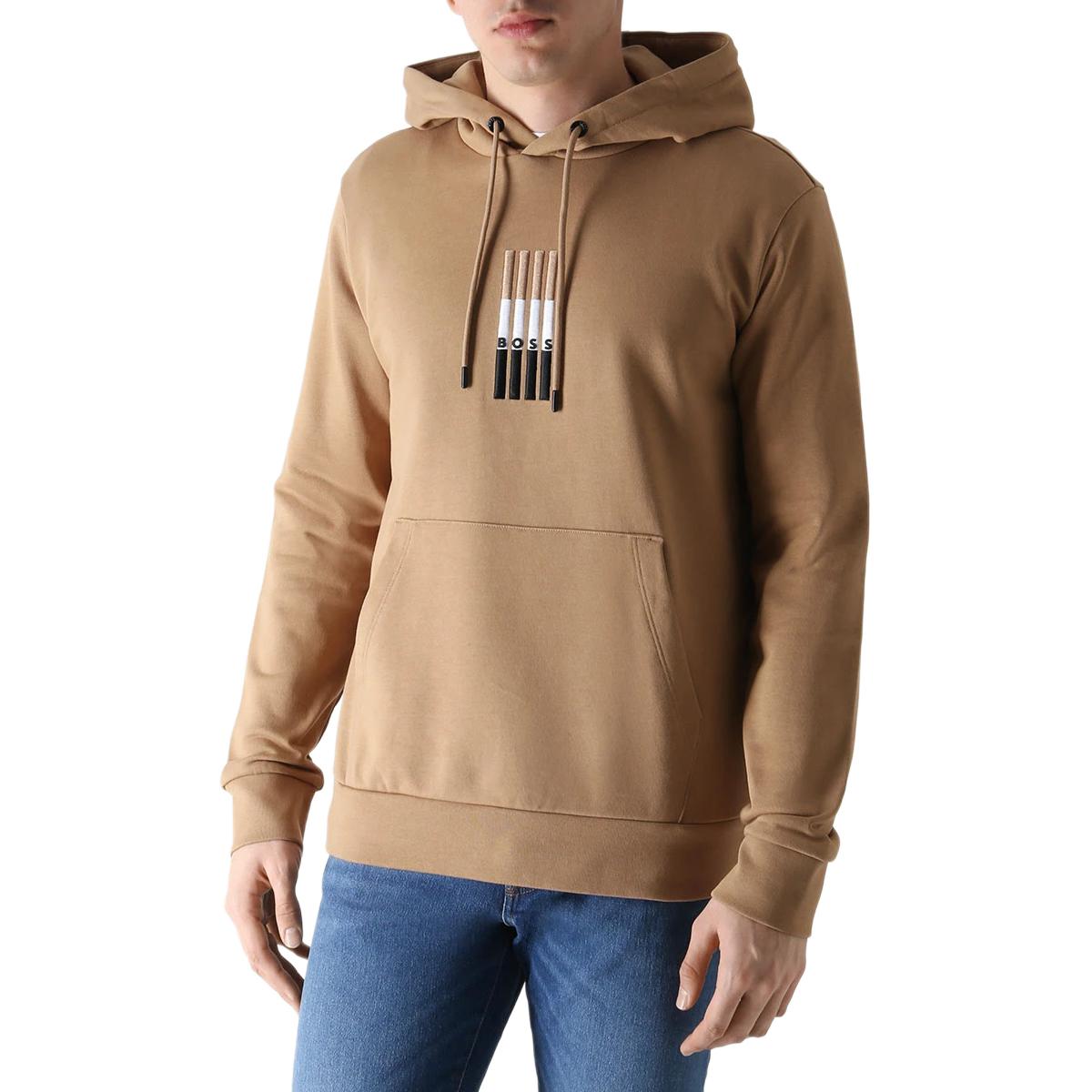 HUGO BOSS SS23 Colorblock Striped Embroidered Sweatshirt Tan 50481751-260 圖 5