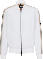 HUGO BOSS SS23 Colorblock Striped Zip-Up Jacket - White 50493675-100 HUGO BOSS SS23 Colorblock Striped Zip-Up Jacket - White 50493675-100