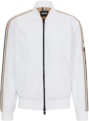 HUGO BOSS SS23 Colorblock Striped Zip-Up Jacket - White 50493675-100 Buy HUGO BOSS SS23 Colorblock Striped Zip-Up Jacket - White 50493675-100