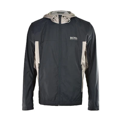 HUGO BOSS SS23 Colorblock Windbreaker Hoodie Jacket Men Grey Blue JELTECH22125410XL