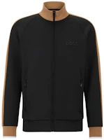 HUGO BOSS SS23 Colorblock Zip-Up Track Top with Side Stripes Black Sweater 50486268-001 HUGO BOSS SS23 Colorblock Zip-Up Track Top with Side Stripes Black Sweater 50486268-001