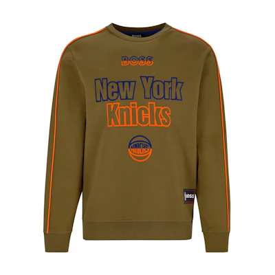 HUGO BOSS SS23 Crewneck Letter Print Long Sleeve Sweatshirt Men Olive Green 50477351-347