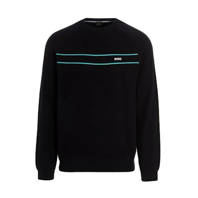 HUGO BOSS SS23 Crewneck Logo Print Long Sleeve Sweatshirt Men’s Blue 50492604-402