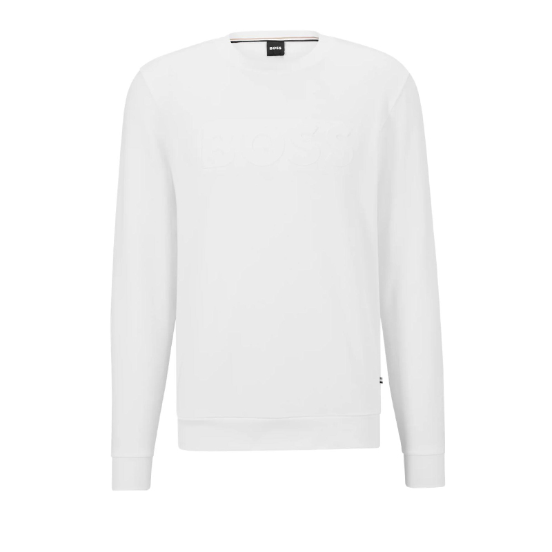 HUGO BOSS SS23 Embossed Logo Sweatshirt Men’s White 50491533-100