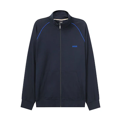 HUGO BOSS SS23 Embroidered Logo Zip-Up Jacket Navy Blue - 50469596-407