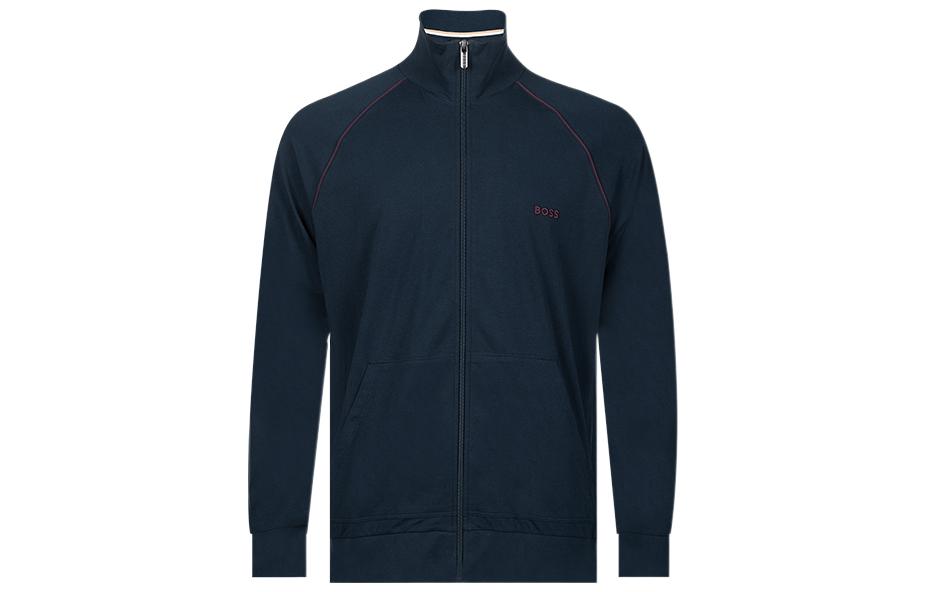 HUGO BOSS SS23 Embroidered Logo Zip-Up Long-Sleeve Jacket Navy () 50469596-406