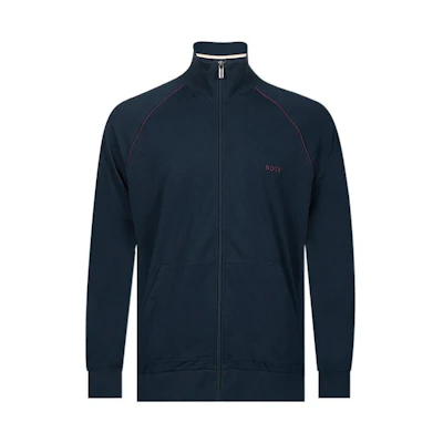 HUGO BOSS SS23 Embroidered Logo Zip-Up Long-Sleeve Jacket Navy () 50469596-406