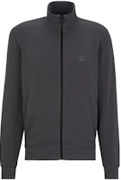 HUGO BOSS SS23 Full-Zip High-Neck Jacket with Logo Patch in Dark Grey 50468428-022 HUGO BOSS SS23 Full-Zip High-Neck Jacket with Logo Patch in Dark Grey 50468428-022