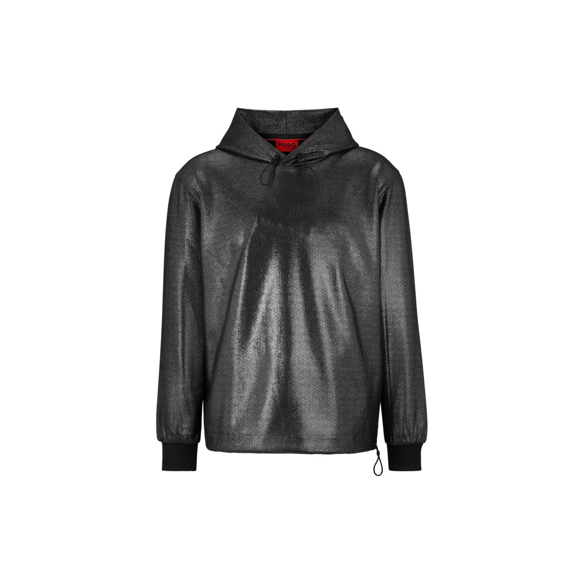 HUGO BOSS SS23 Glossy Drawstring Hoodie Black 50484874-001