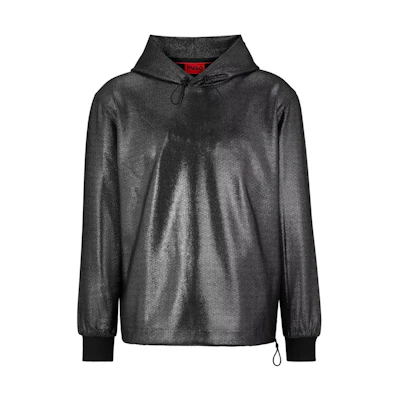 HUGO BOSS SS23 Glossy Drawstring Hoodie Black 50484874-001