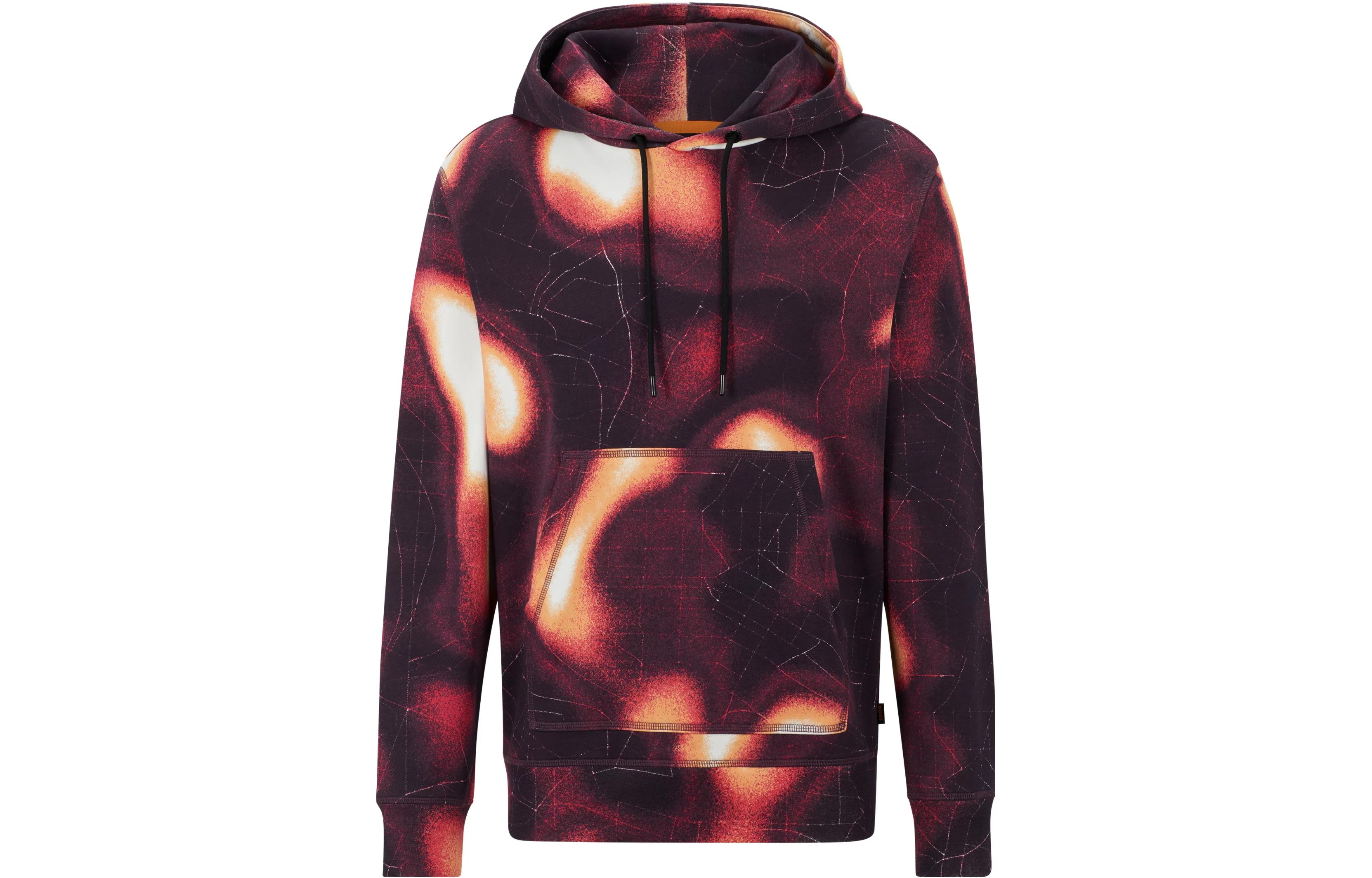 HUGO BOSS SS23 Graffiti Print Lace-Up Hoodie Multicolor - 50488176-660