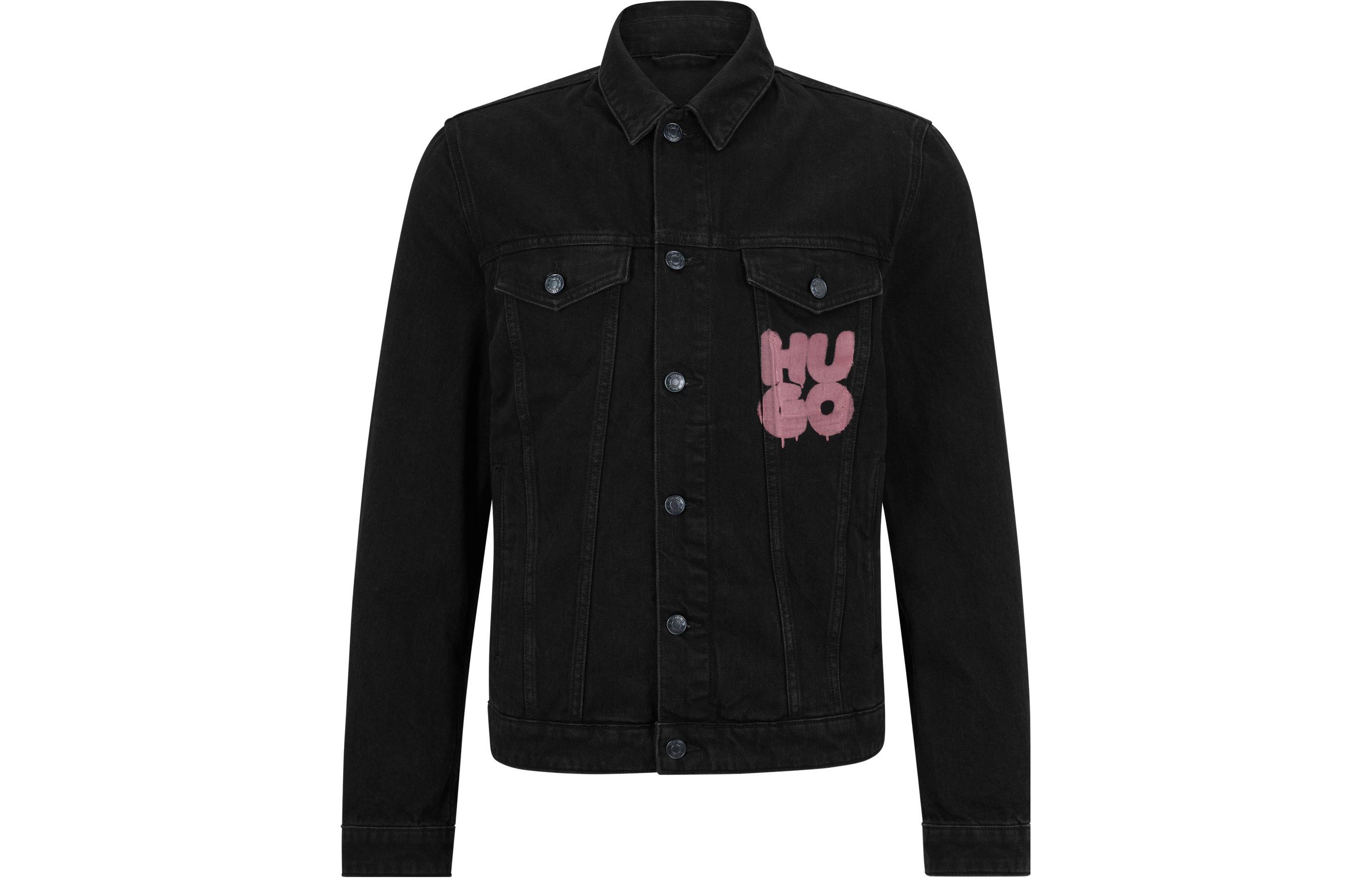 HUGO BOSS SS23 Graffiti Print Single-Breasted Jacket Black 50489887-010