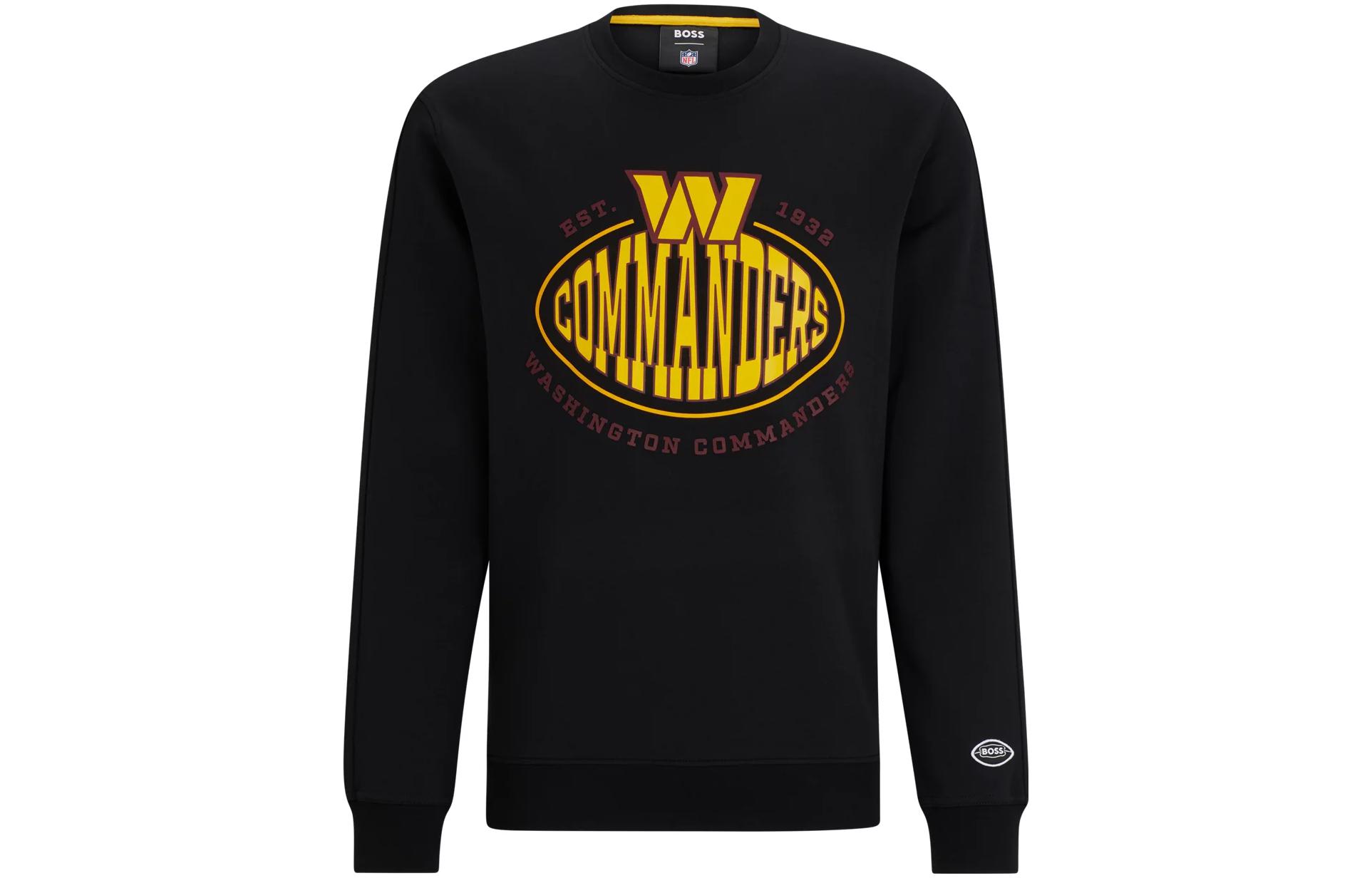 HUGO BOSS SS23 Graphic Print Crewneck Long Sleeve Sweatshirt Black () 50504600-005