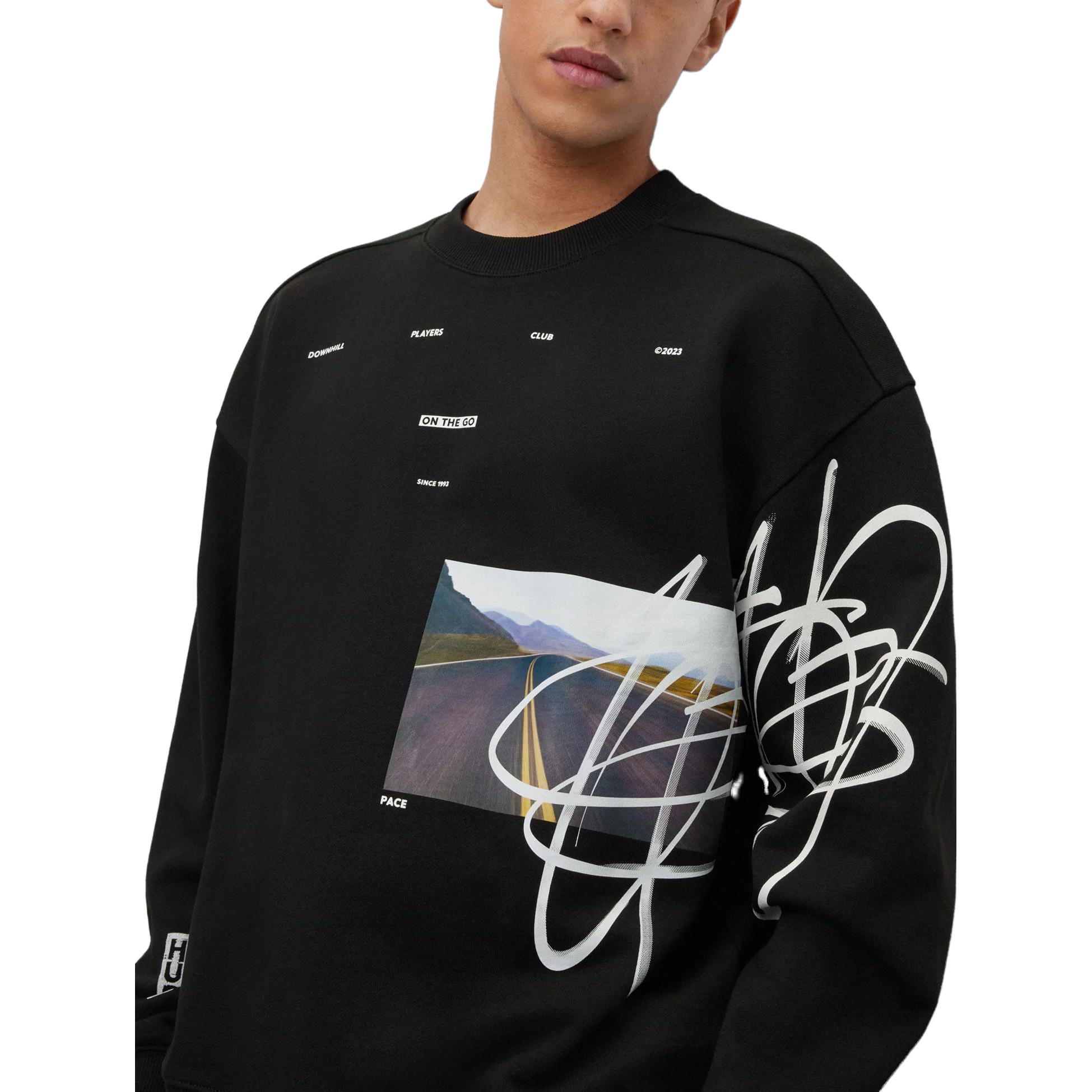 Lookbook HUGO BOSS SS23 Graphic Striped Crewneck Long Sleeve Sweatshirt  Black 50493703-001