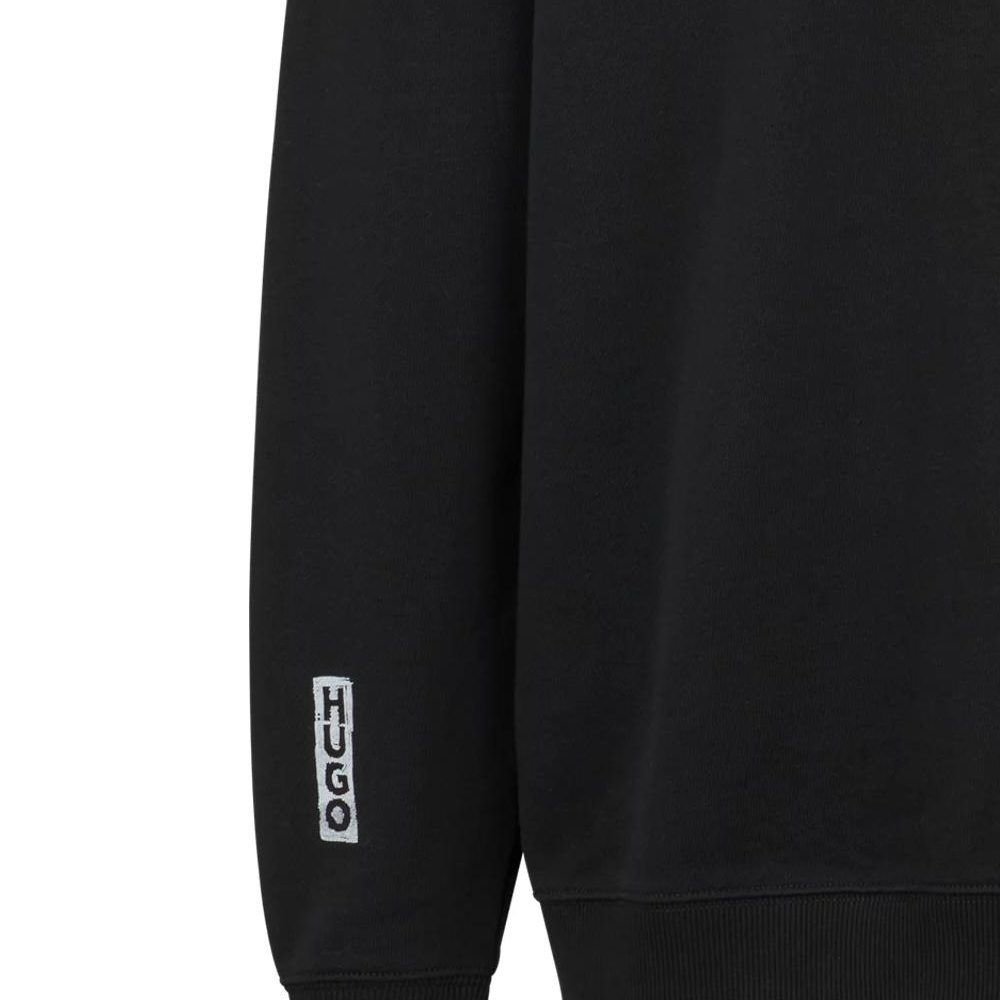 Details for HUGO BOSS SS23 Graphic Striped Crewneck Long Sleeve Sweatshirt  Black 50493703-001