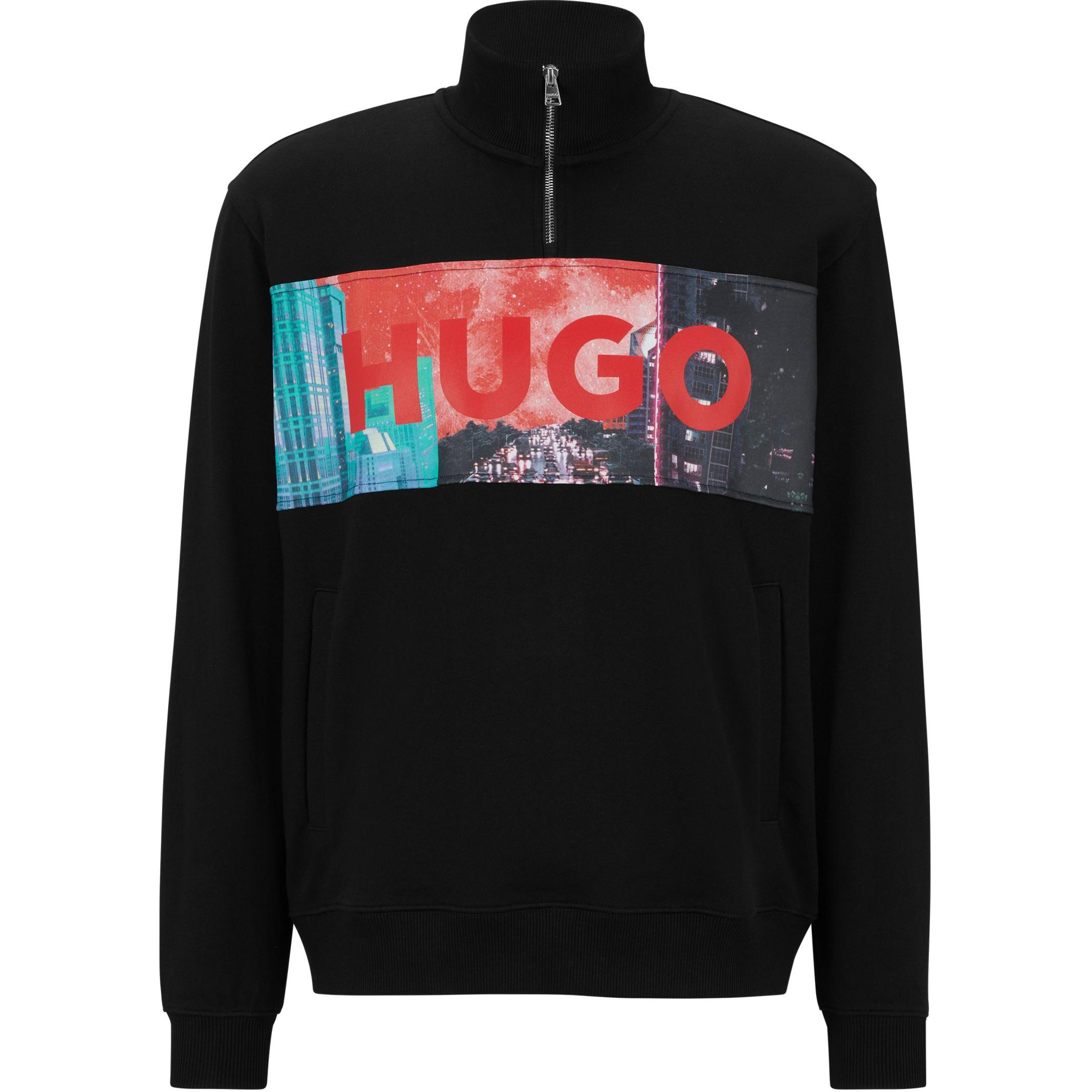 HUGO BOSS SS23 Half-Zip Logo Sweatshirt Black 50484163-001