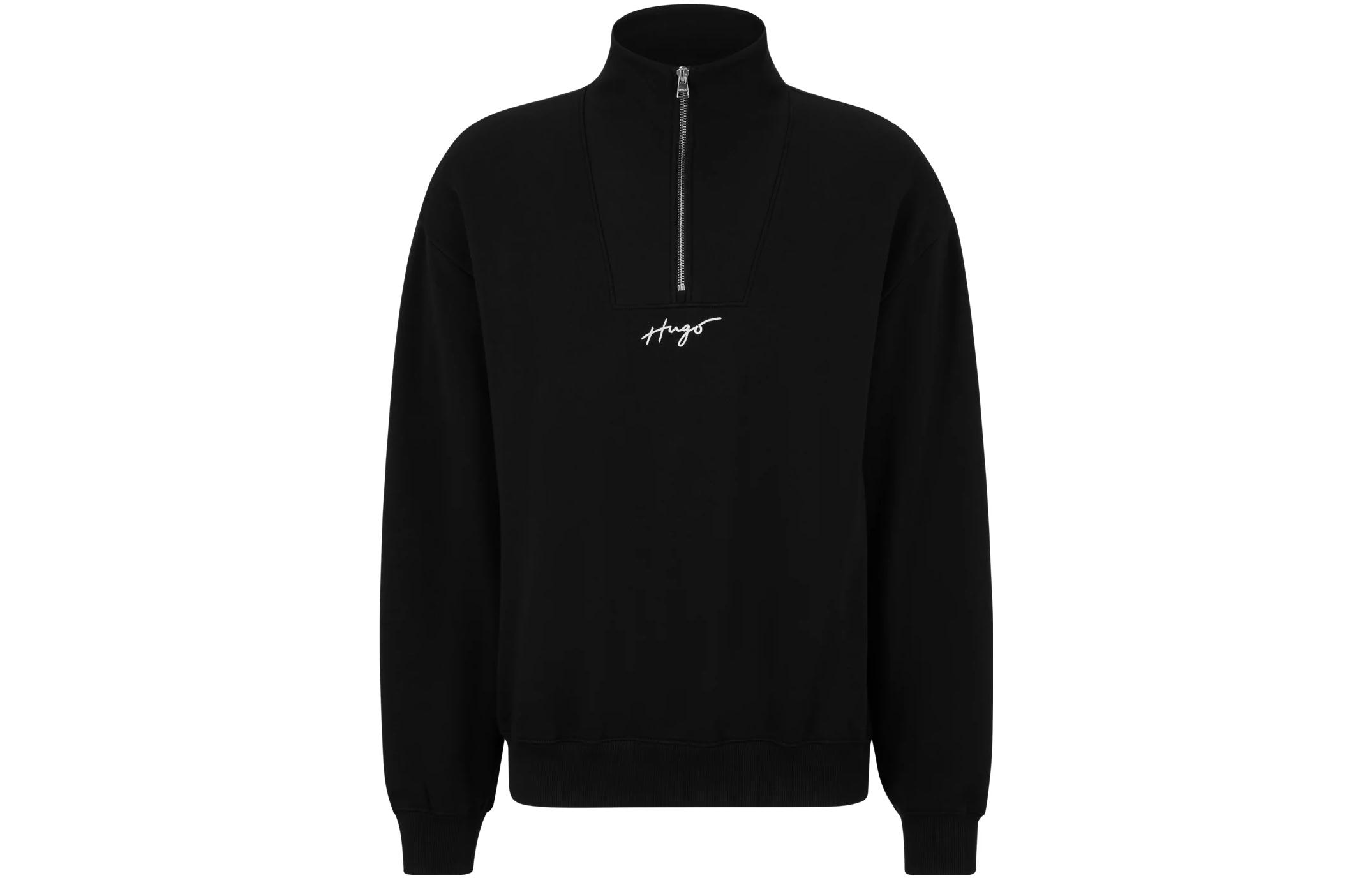 HUGO BOSS SS23 Handwritten Logo Half-Zip Sweatshirt Men’s Black 50486472-001