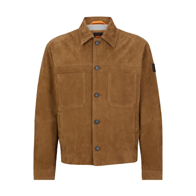 HUGO BOSS SS23 Khaki Single-Breasted Long-Sleeve Shirt Jacket 50485082-280